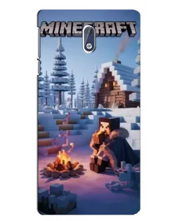Чехол для Nokia 3.1 с картинкой «Зимний Minecraft»