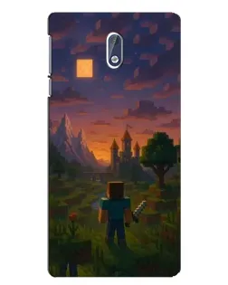 Чехол для Nokia 3.1 с картинкой «Стив у башни»