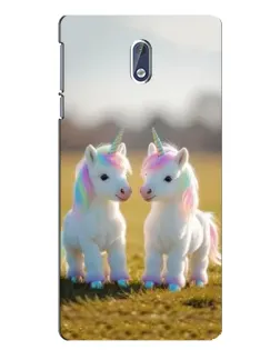 Чехол для Nokia 3.1 с картинкой «Пара единорогов»