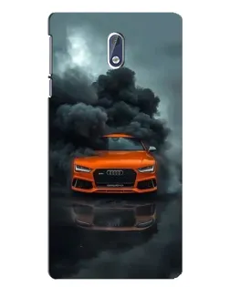 Чехол для Nokia 3.1 с картинкой «Audi в облаках дыма»
