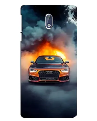 Чехол для Nokia 3.1 с картинкой «Audi в огненном дыму»