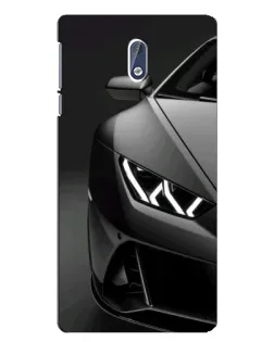 Чехол для Nokia 3.1 с картинкой «Lamborghini фары детализация»