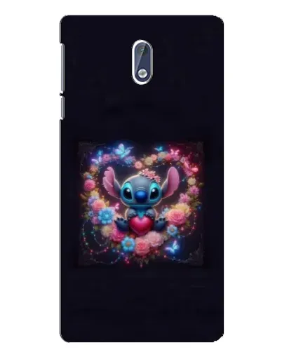 Чехол для Nokia 3.1 с картинкой «Stitch в цветах»