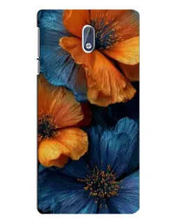 Чохол для Nokia 3.1 з картинкою «Яскрава синьо-помаранчева флора»