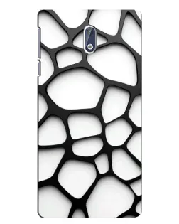 Чохол для Nokia 3.1 з картинкою «Біла об'ємна сітка»