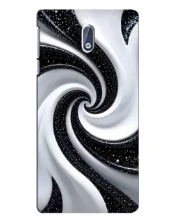 Чохол для Nokia 3.1 з картинкою «Чорно-біла спіраль»