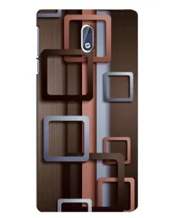 Чохол для Nokia 3.1 з картинкою «Коричневі об'ємні квадрати»