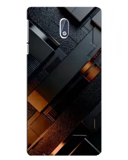 Чохол для Nokia 3.1 з картинкою «Чорні геометричні блоки»