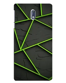 Чохол для Nokia 3.1 з картинкою «Зелені геометричні лінії»