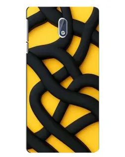 Чохол для Nokia 3.1 з картинкою «Чорне жовте переплетення»