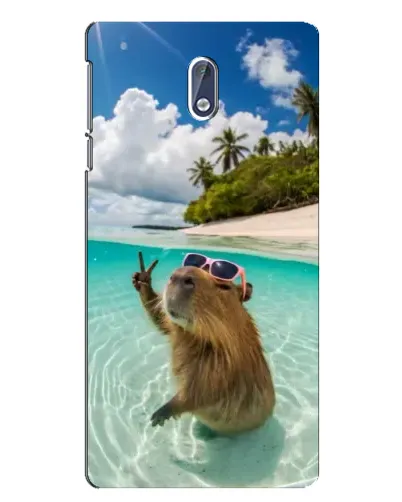 Чехол для Nokia 3.1 с картинкой «Капибара на море»