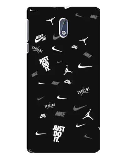 Чехол для Nokia 3 с картинкой «Nike Black Pattern»