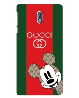 Чохол для Nokia 3 з картинкою «Gucci — смуги та Міккі»
