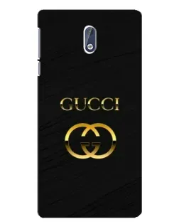 Чохол для Nokia 3 з картинкою «Золотий логотип Gucci»
