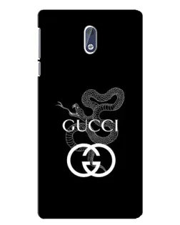 Чохол для Nokia 3 з картинкою «Gucci — срібна змія»