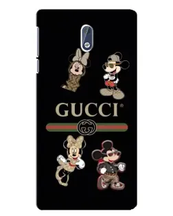 Чохол для Nokia 3 з картинкою «Gucci — герої Disney та монограма»