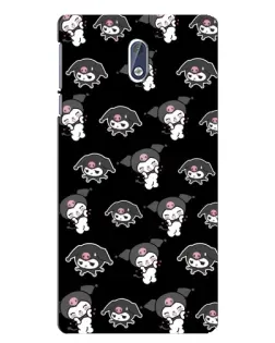 Чехол для Nokia 3 с картинкой «Черный паттерн Kuromi»
