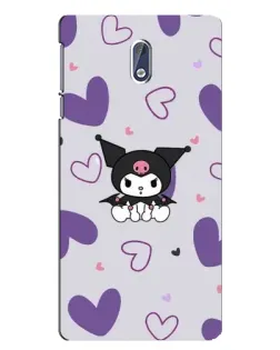 Чехол для Nokia 3 с картинкой «Kuromi и лавандовые сердца»