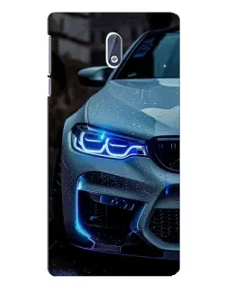 Чохол для Nokia 3 з картинкою «Погляд BMW з синіми фарами»