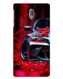 Чохол для Nokia 3 з картинкою «Спортивна BMW та квіти»