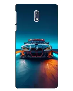 Чехол для Nokia 3 с картинкой «BMW — огни неона»
