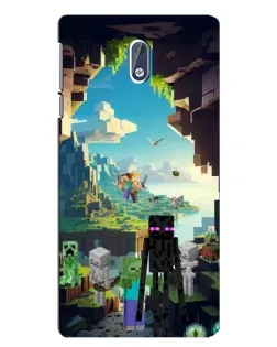 Чехол для Nokia 3 с картинкой «Эндермен в лесу»