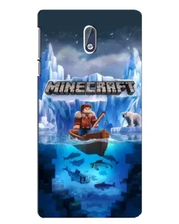 Чехол для Nokia 3 с картинкой «Minecraft ледяной мир»