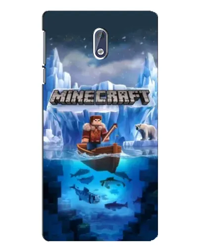 Чехол для Nokia 3 с картинкой «Minecraft ледяной мир»