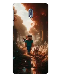 Чехол для Nokia 3 с картинкой «Стив в лесу»