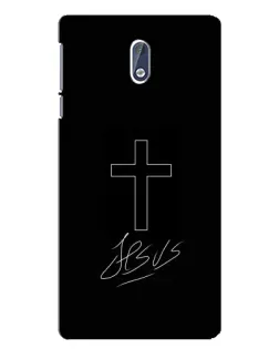 Чехол для Nokia 3 с картинкой «Графический крест Jesus» Чехол для Nokia 3 с картинкой «Графический крест Jesus»