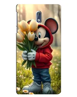 Чохол для Nokia 3 з картинкою «Міккі з тюльпанами»