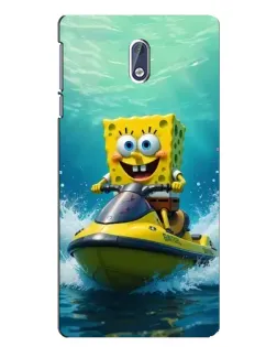 Чохол для Nokia 3 з картинкою «Спанч Боб на гідроциклі»