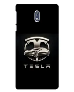 Чохол для Nokia 3 з картинкою «Tesla — срібне авто»
