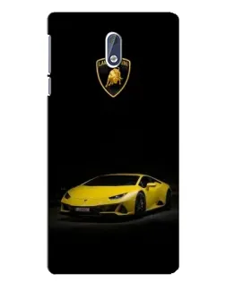 Чохол для Nokia 3 з картинкою «Lamborghini жовтий акцент»