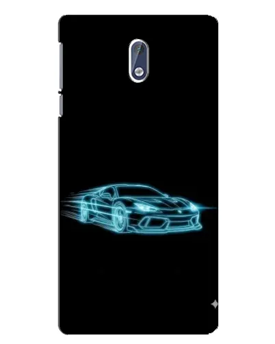 Чохол для Nokia 3 з картинкою «Неоновий контур Lamborghini»