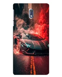 Чохол для Nokia 3 з картинкою «Lamborghini червоний дим»