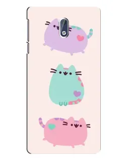 Чохол для Nokia 3 з картинкою «Pusheen тріо»
