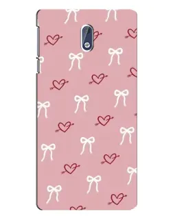 Чехол для Nokia 3 с картинкой «Сердца и банты»
