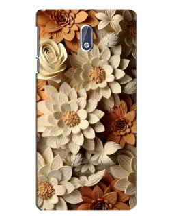 Чехол для Nokia 3 с картинкой «Бежевый флористический декор»