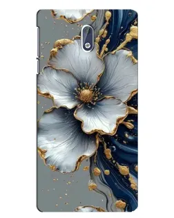 Чехол для Nokia 3 с картинкой «Белый цветок и золотой флюид»