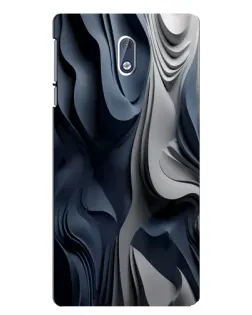 Чехол для Nokia 3 с картинкой «Объемные синие складки»