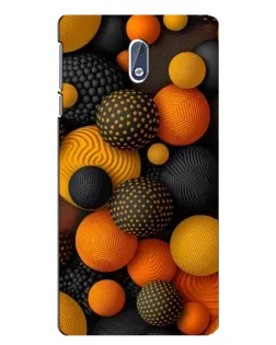 Чехол для Nokia 3 с картинкой «Объемные оранжевые сферы»