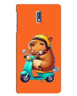 Чохол для Nokia 3 з картинкою «Капібара на скутері»