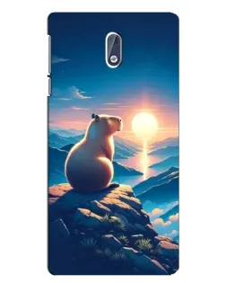 Чохол для Nokia 3 з картинкою «Захід сонця з капібарою»