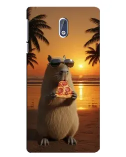 Чохол для Nokia 3 з картинкою «Капібара з піцою»