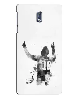 Чохол для Nokia 3 з картинкою «Чорно-білий силует Мессі»