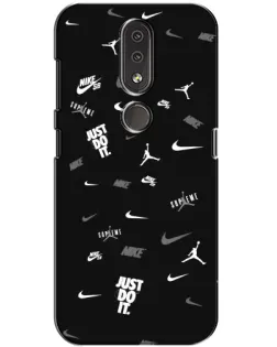 Чехол для Nokia 4.2 с картинкой «Nike Black Pattern»