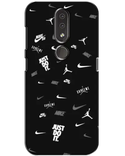 Чехол для Nokia 4.2 с картинкой «Nike Black Pattern»