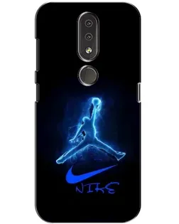 Чехол для Nokia 4.2 с картинкой «Jordan Neon Blue»