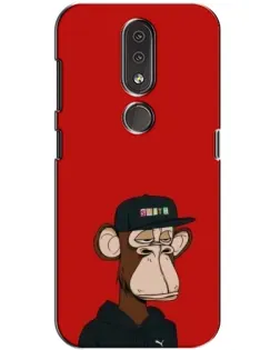 Чохол для Nokia 4.2 з картинкою «Bored Ape — червоний фон»